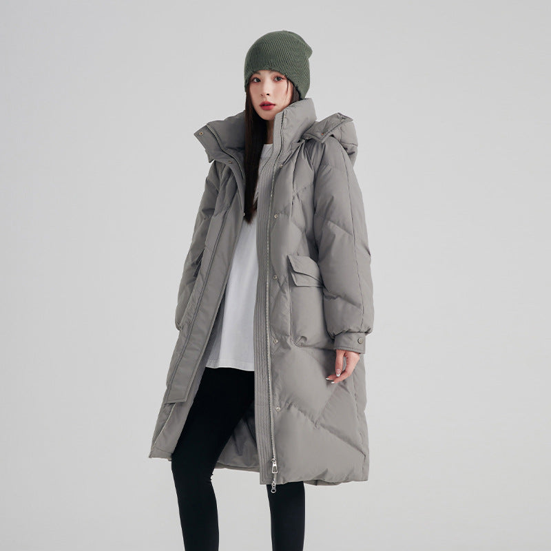 Womens Winter Star Glossy Duck Down Hooded Outwear Coat