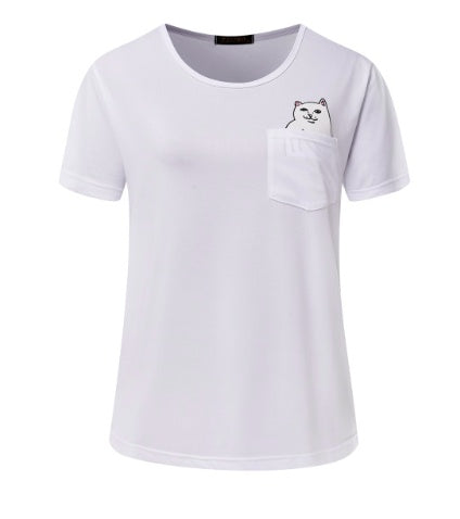 Womens Pocket Cat T-Shirt