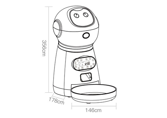 Voice Record LCD Screen Timer Stainless Steel Automatic Pet Feeder