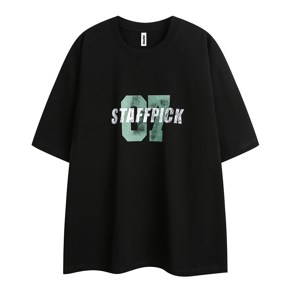 Womens Vintage Black Letter Print T-Shirts