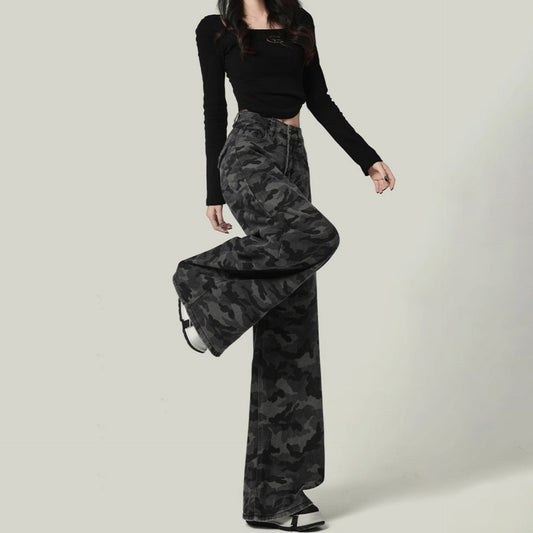 Women’s Camouflage Wide Leg Cargo Jeans