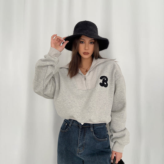Womens Vintage Streetwear Brown Sweatshirt