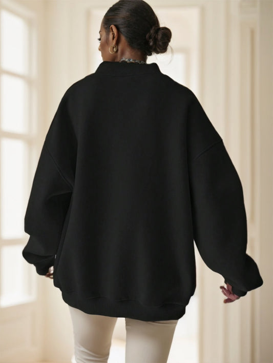 Womens Oversized O Neck Sweatshirt