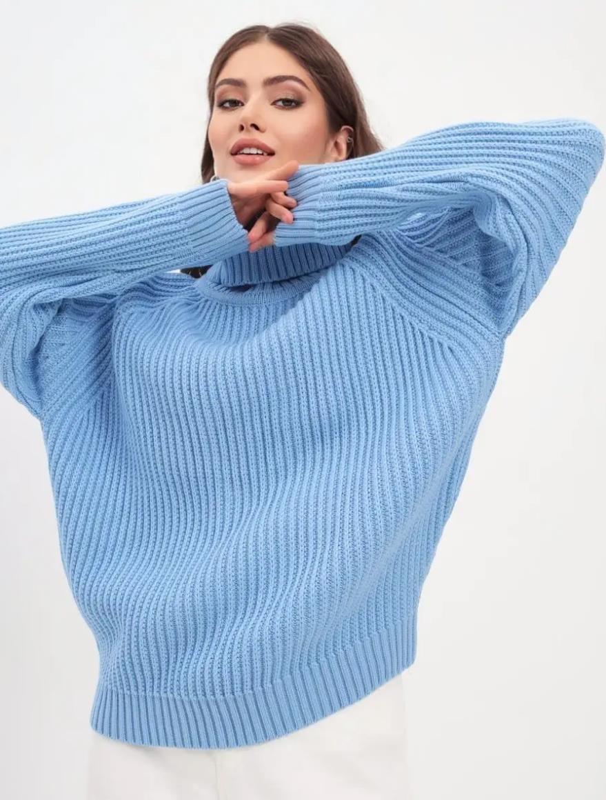 Womens Loose Fit Turtleneck Warm Sweater