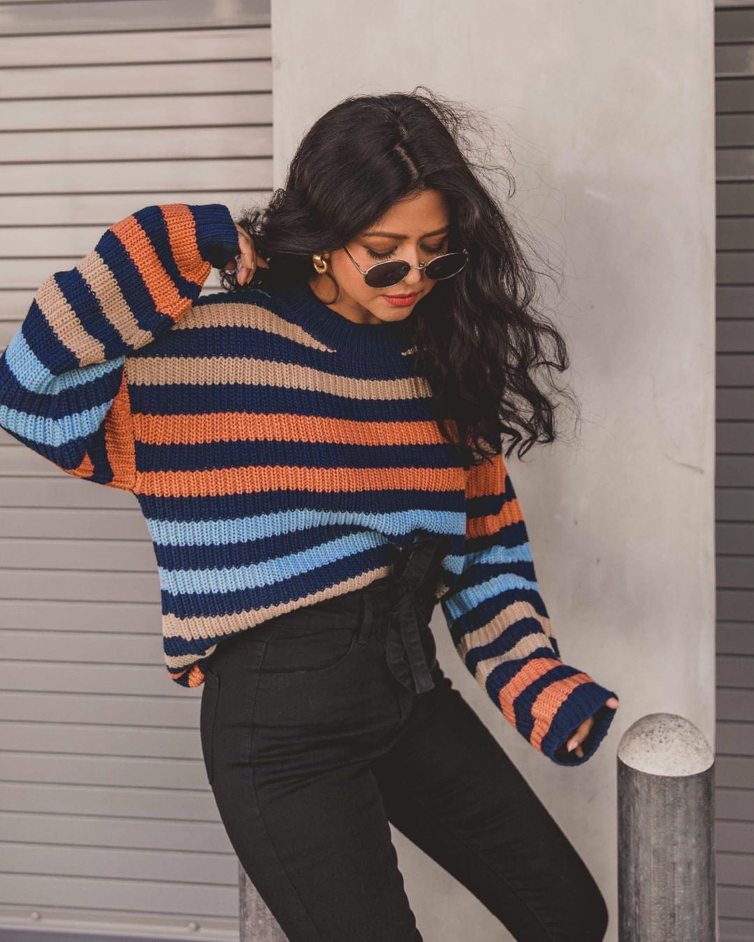 Fashionable Striped Elegance Knitwear