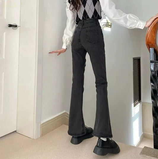 High-Rise Stylish Black Flare Jeans