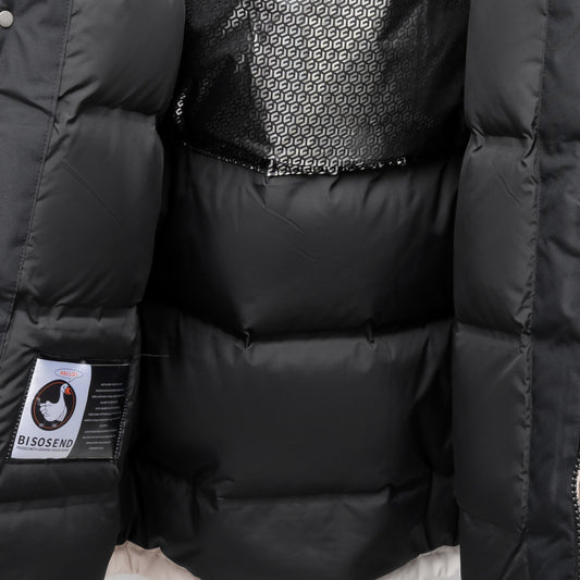 Women Geometric Design Collarless Oversized Parka