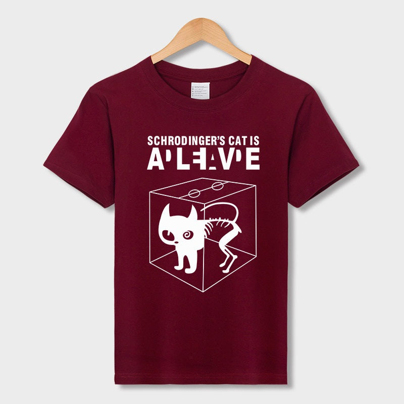 Womens Schrodingers Cat Is Alive Dead T-Shirt