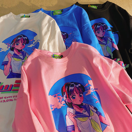 Japanese Anime Cartoon Themed Summer Women T Shirts