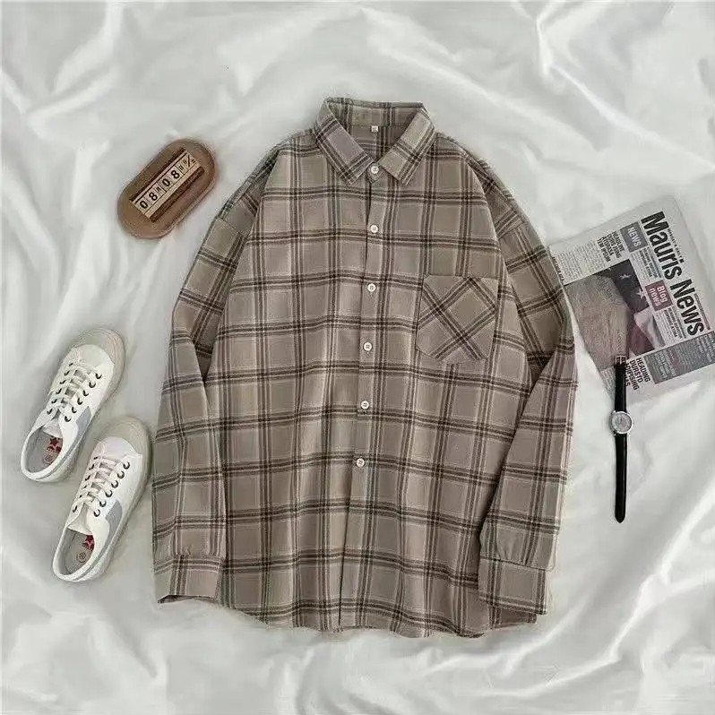 Plaid Harmony Korean Casual Shirt