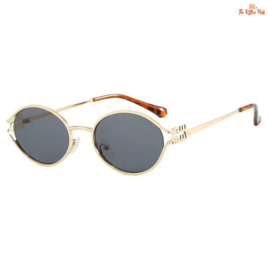 Unisex designer sunglasses with a sleek metal frame and UV protection, combining casual fashion with functional eyewear style.