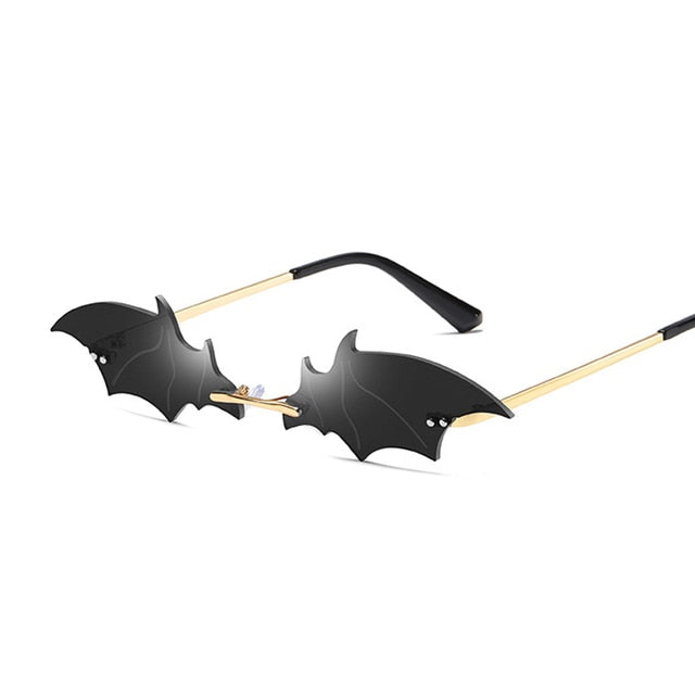 Bat Shaped Rimless Sunglasses