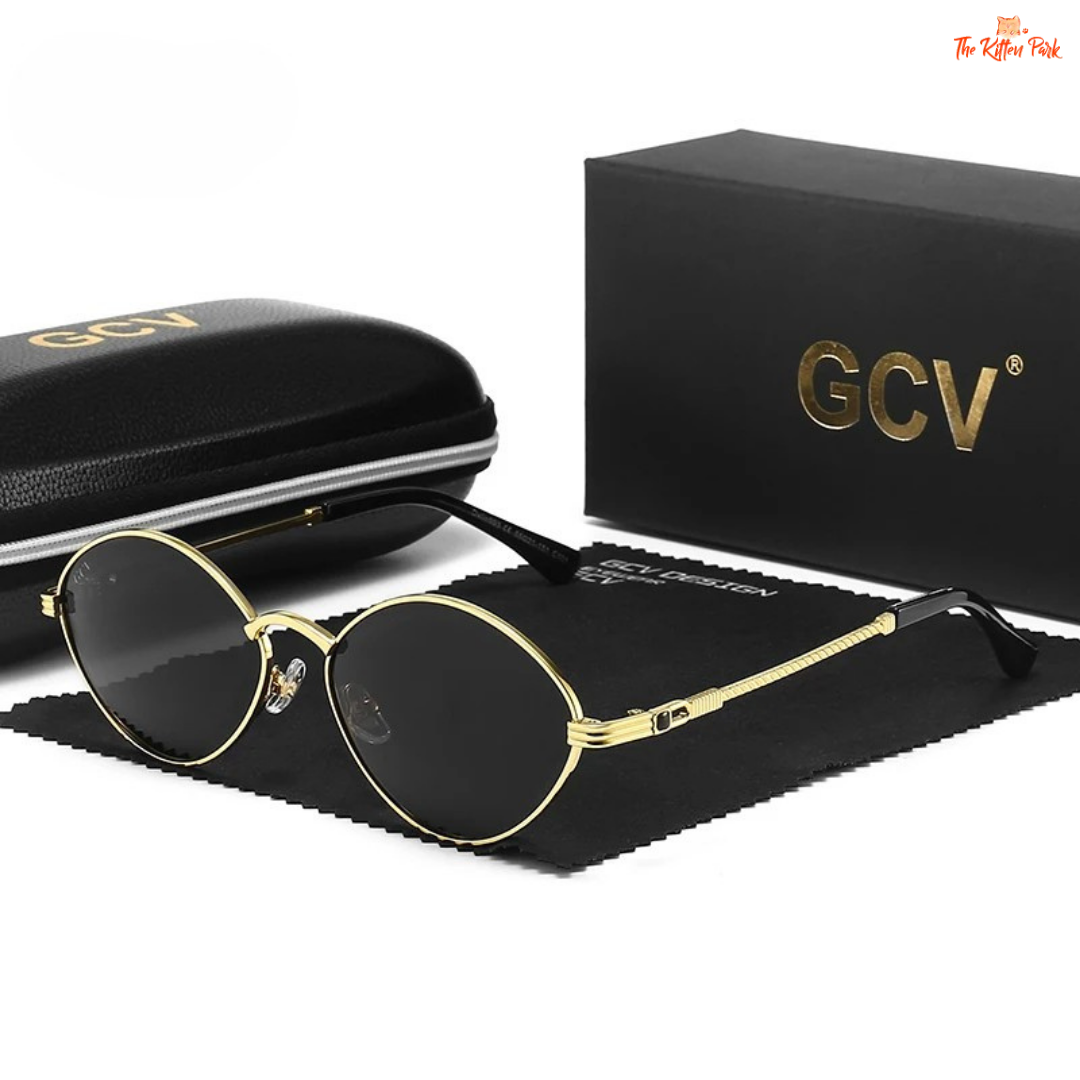 Retro cat eye titanium sunglasses with polarized photochromic lenses and UV400 protection, designed for unisex night and day casual wear.