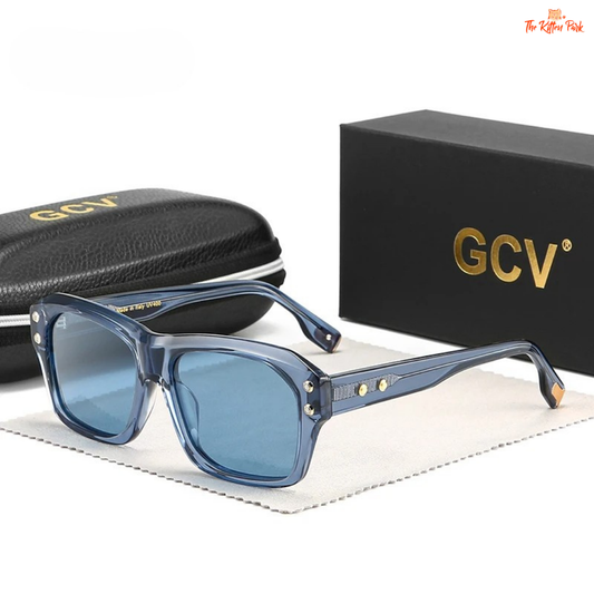 Unisex luxury acetate sunglasses with square shape, polarized photochromic UV400 lenses, and gradient mirror finish, perfect for parties and fashion events.