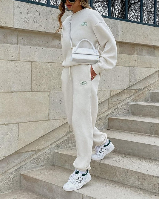 Cozy Fleece Duo Solid & Print Tracksuit