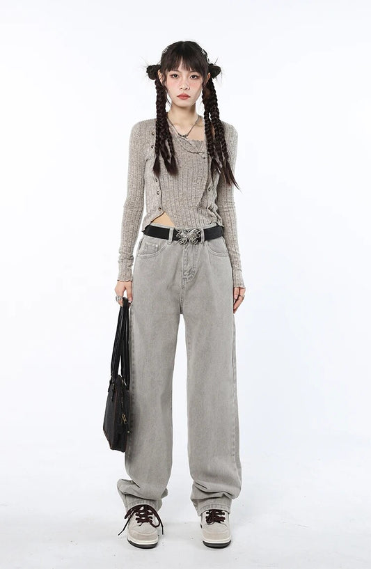 Light Grey Edition Streetwise Wide-Leg Denim