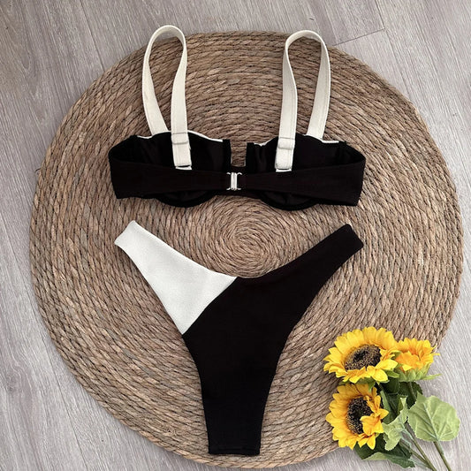 Black and White Wonder Push-Up Bikini