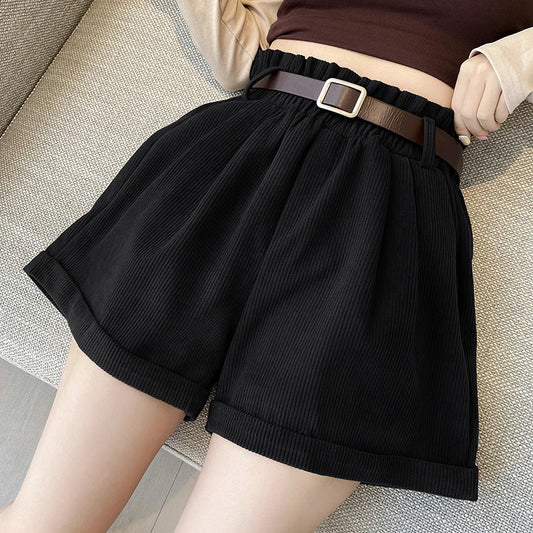 Vintage Vibes Elastic Waist Corduroy Shorts