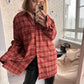 Red Harmony Loose Fit Plaid Shirt