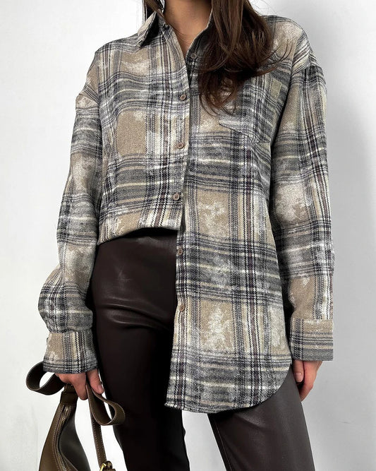 Street Ease Oversize Plaid Elegance Shirt