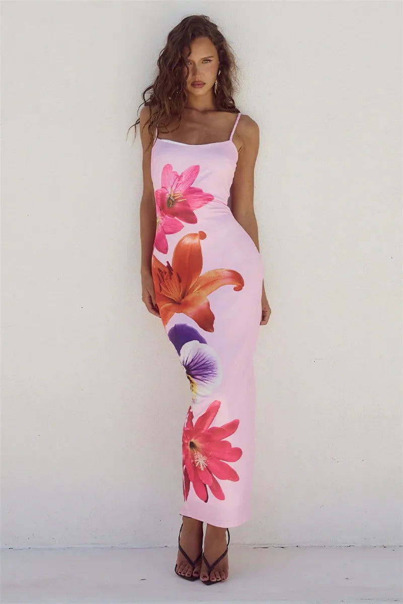 bodycon date night dress Bodycon Date Night Dresses Pink Sleeveless Sequins Sexy Straps Neck Midi Dress