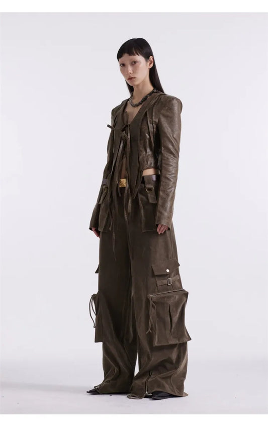 Spring to Autumn Pocketed Suede Trousers