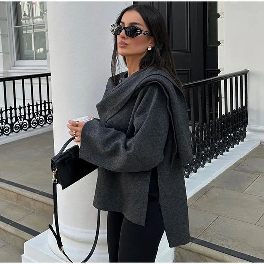 Urban Comfort Knit Trench Scarf Set