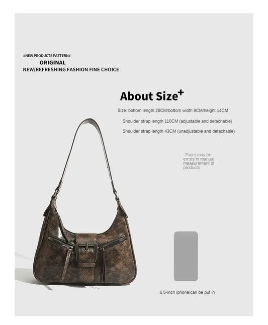 Retro Chic Belted Shoulder Bag