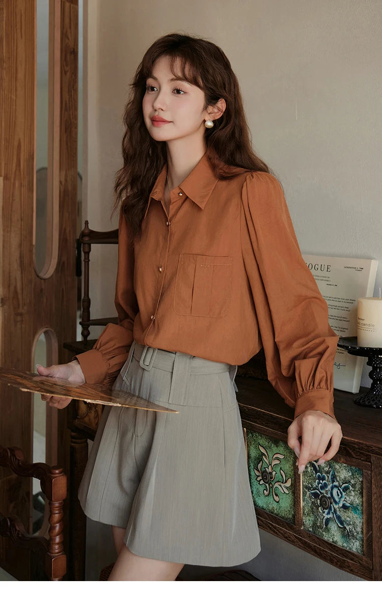 Belted Pocketed Wide Leg Shorts