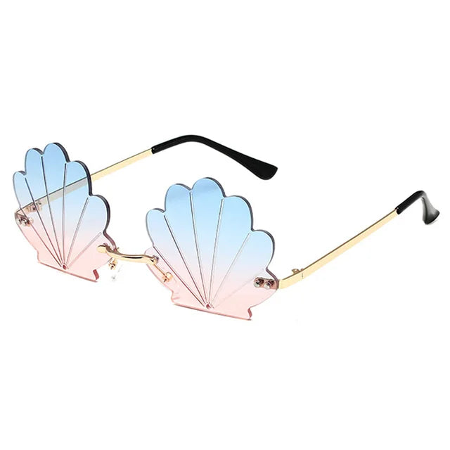 Seashell Elegance Rimless Sunglasses