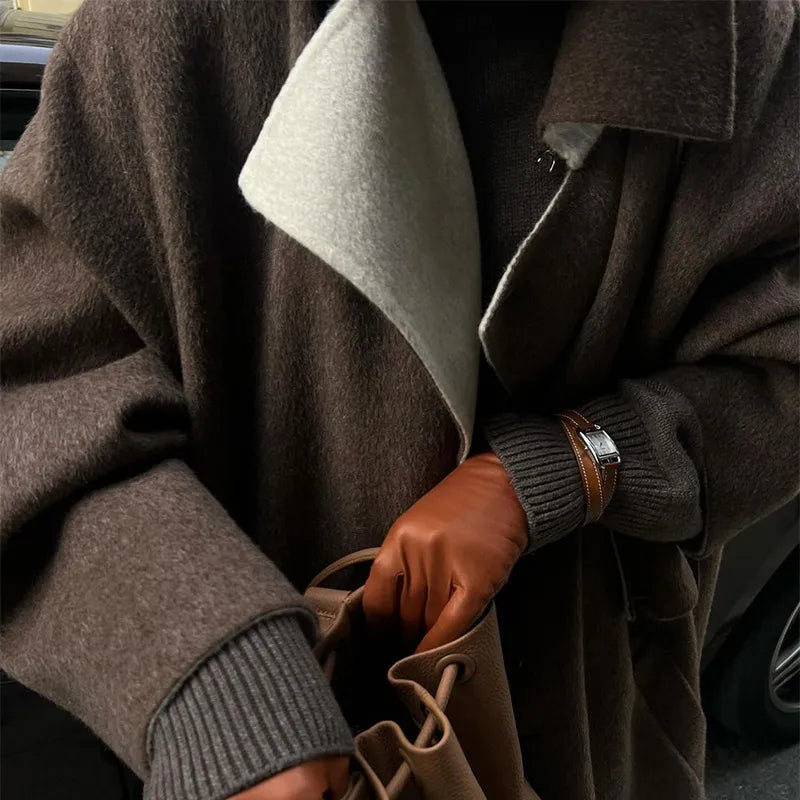 Lady in Luxury Woolen Coat