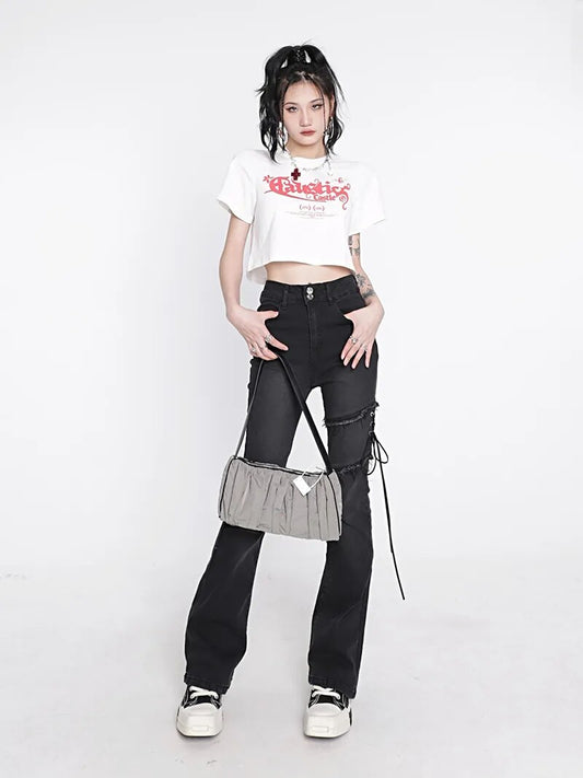 Retro Chic Black High-Waist Denim