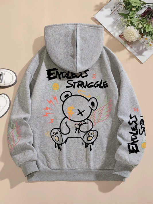 Street Style Graffiti Bear Hoodies
