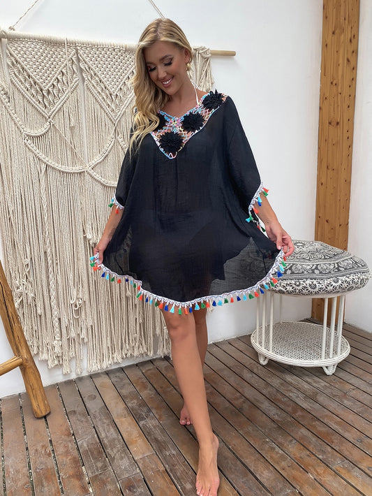 Floral Crochet Bikini Cover-Up