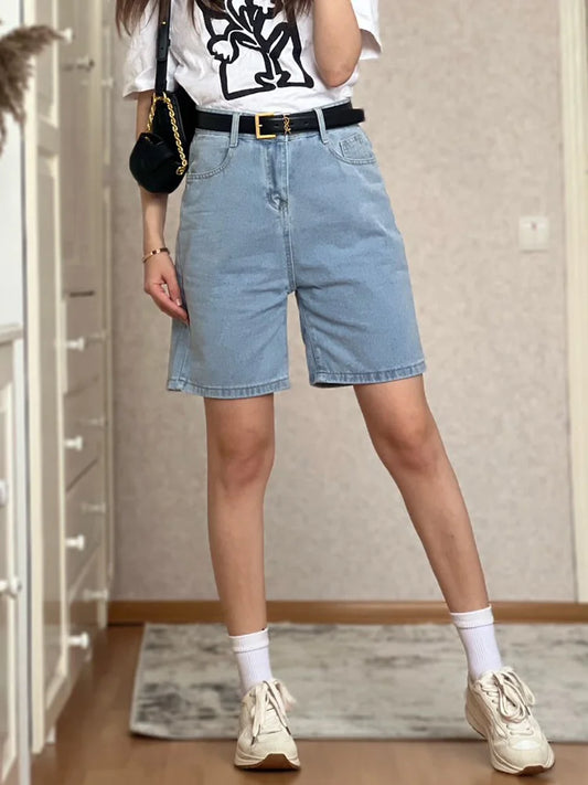 Summer Blues High Waist Denim Shorts