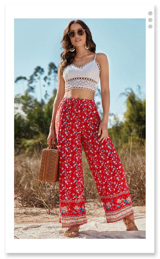 Island Escape Floral Print Pants