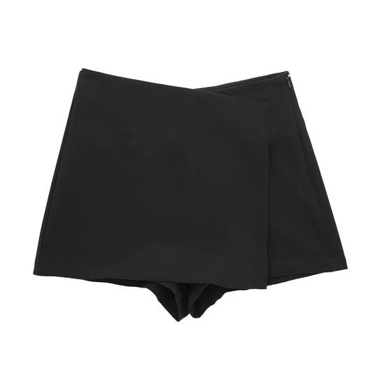 Chic High-Waist Asymmetric Skirt Shorts