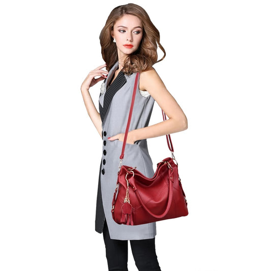Leather Tote Top-Handle Bag