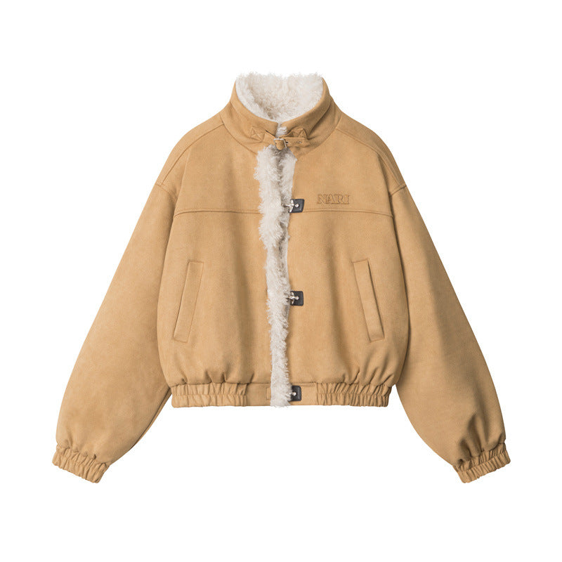 Casual Windbreaker Lapel Collar Womens Winter Coats