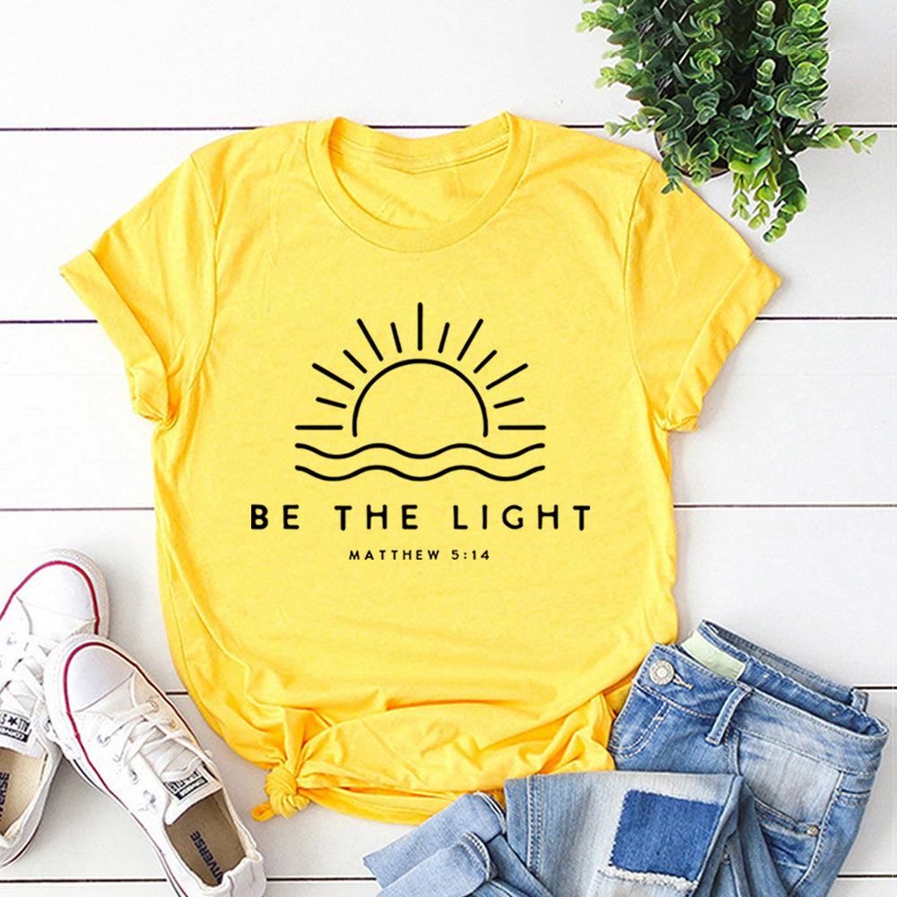 Women Be The Light Jesus Christian Bible Verse T-Shirts
