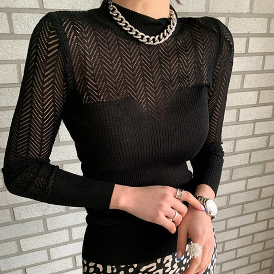 Turtleneck Slim Knitwear Women Sweater