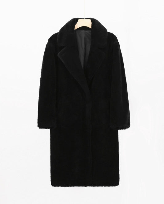 Chic Autumn Fashion Faux Fur Edge Long Outwear Coats For Women
