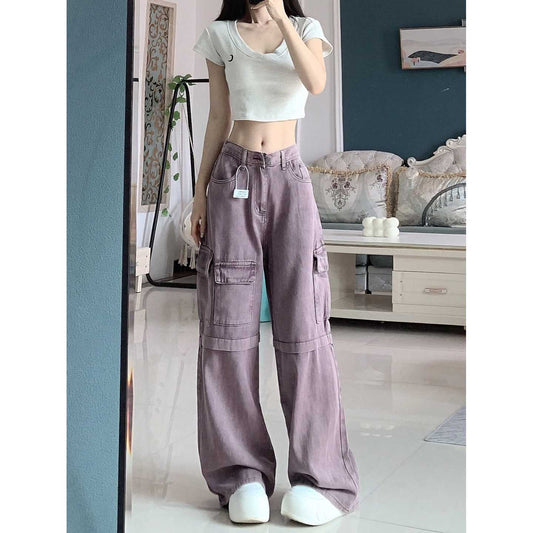 Stylish Multipocket Cargo Denim Jeans For Women
