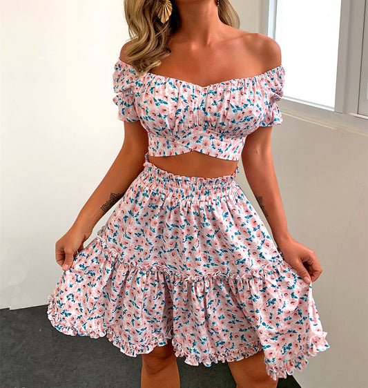 Sexy And Sweet Womens Floral Skirt Set