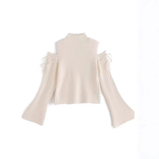 Womens Open Shoulder Style Turtleneck Cool Sweaters