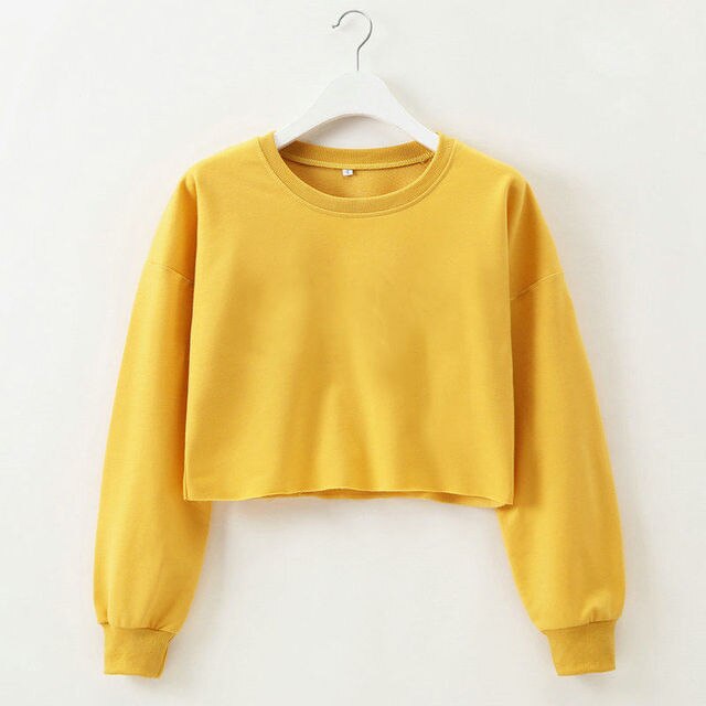 Women's Casual Long Sleeve Crop Sweatshirts