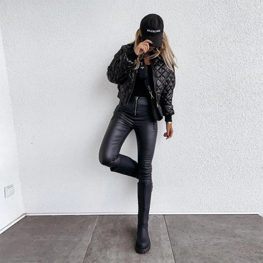 Womens Short Solid Warm Jackets