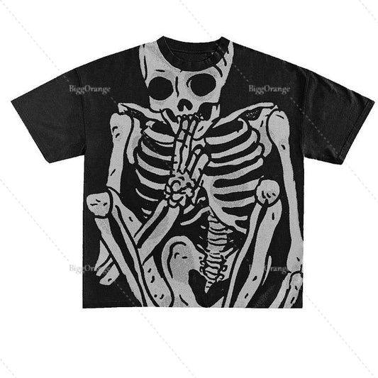Women's Summer Skeleton Print T Shirts
