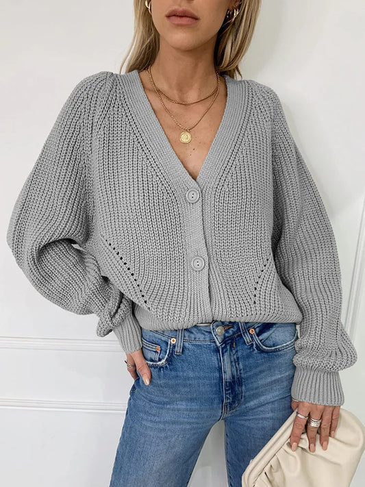 V-Neck Oversized Cardigan