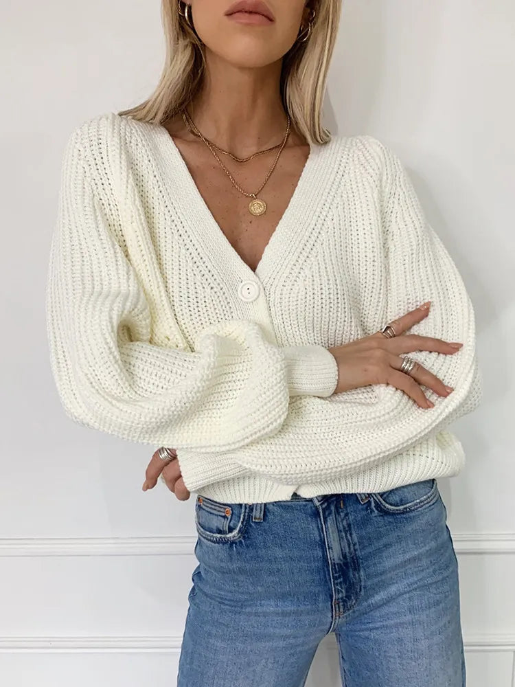 V-Neck Oversized Cardigan